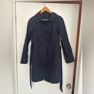 Theory Navy Button Trench Coat with Waist Ties - size S